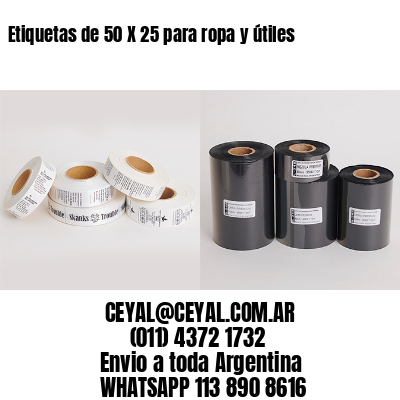 Etiquetas de 50 X 25 para ropa y útiles