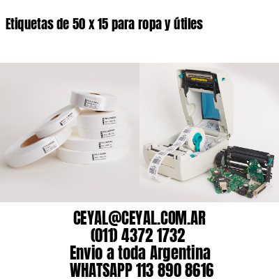 Etiquetas de 50 x 15 para ropa y útiles