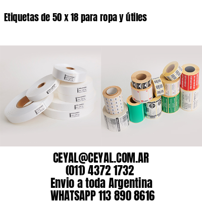 Etiquetas de 50 x 18 para ropa y útiles