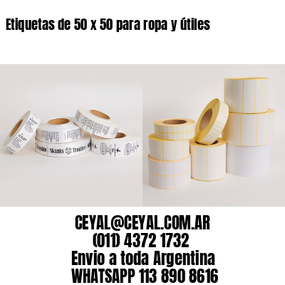 Etiquetas de 50 x 50 para ropa y útiles