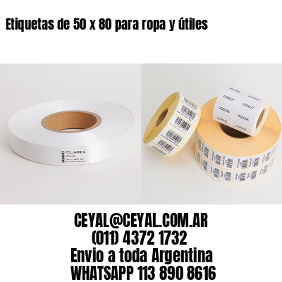 Etiquetas de 50 x 80 para ropa y útiles