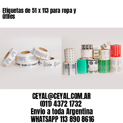 Etiquetas de 51 x 113 para ropa y útiles