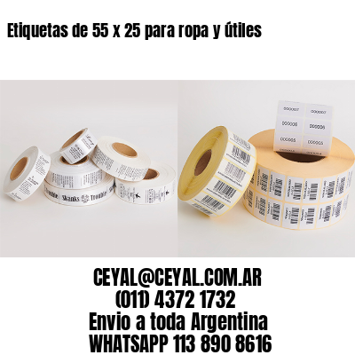 Etiquetas de 55 x 25 para ropa y útiles
