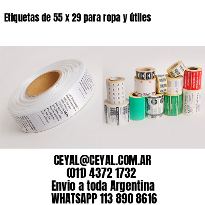 Etiquetas de 55 x 29 para ropa y útiles