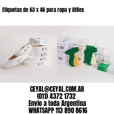 Etiquetas de 63 x 46 para ropa y útiles