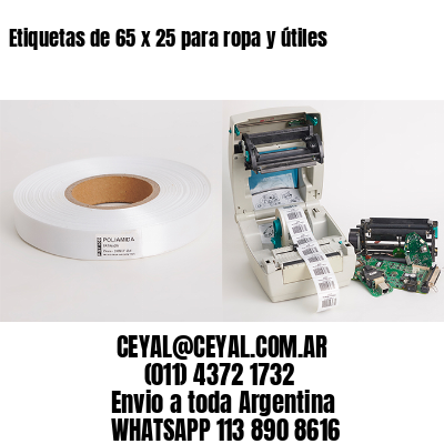 Etiquetas de 65 x 25 para ropa y útiles