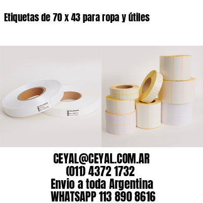 Etiquetas de 70 x 43 para ropa y útiles