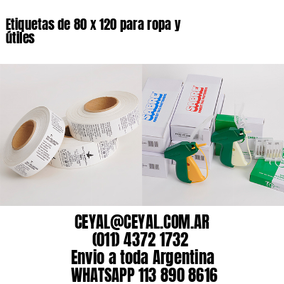 Etiquetas de 80 x 120 para ropa y útiles