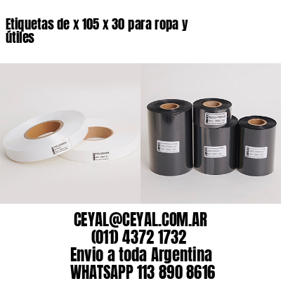 Etiquetas de x 105 x 30 para ropa y útiles