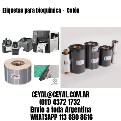 Etiquetas para bioquímica –  Colón