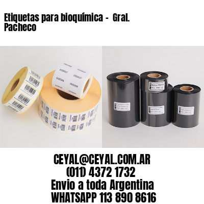 Etiquetas para bioquímica –  Gral. Pacheco