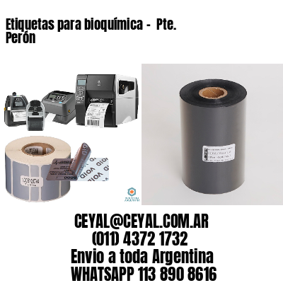 Etiquetas para bioquímica –  Pte. Perón