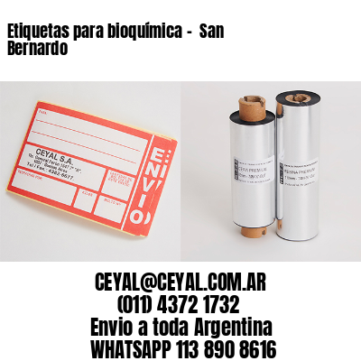 Etiquetas para bioquímica –  San Bernardo