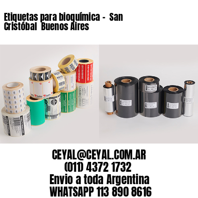 Etiquetas para bioquímica –  San Cristóbal  Buenos Aires