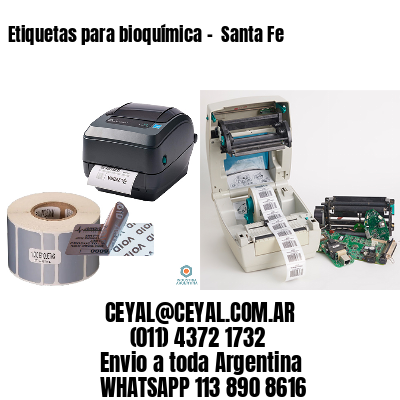 Etiquetas para bioquímica –  Santa Fe