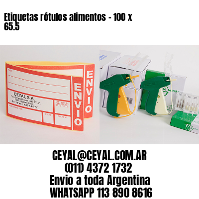 Etiquetas rótulos alimentos – 100 x 65.5