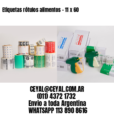 Etiquetas rótulos alimentos – 11 x 60