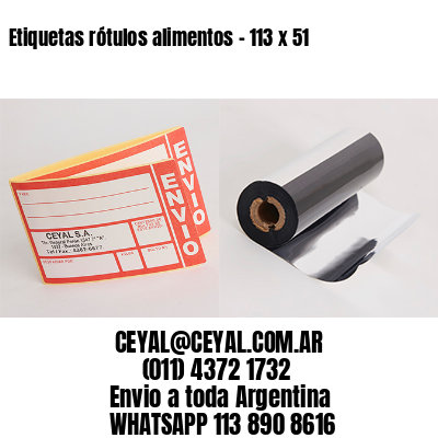 Etiquetas rótulos alimentos – 113 x 51