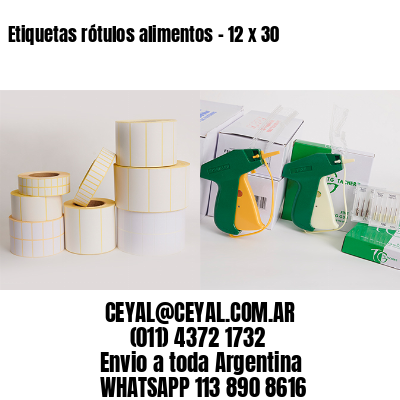 Etiquetas rótulos alimentos – 12 x 30