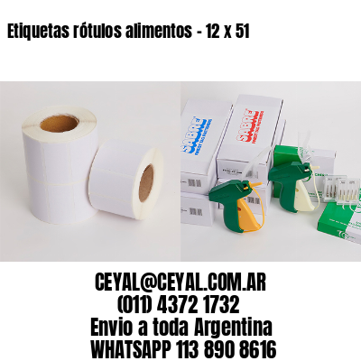 Etiquetas rótulos alimentos – 12 x 51