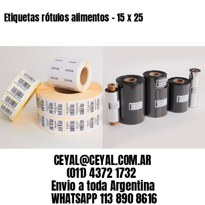 Etiquetas rótulos alimentos – 15 x 25