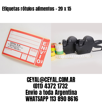 Etiquetas rótulos alimentos – 20 x 15