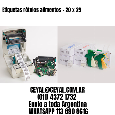 Etiquetas rótulos alimentos – 20 x 29