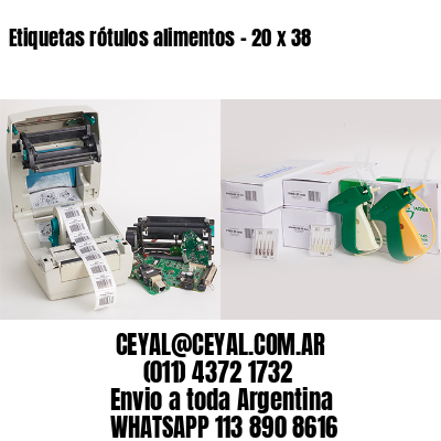 Etiquetas rótulos alimentos – 20 x 38