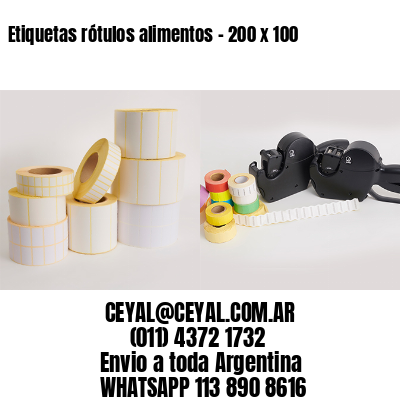 Etiquetas rótulos alimentos – 200 x 100