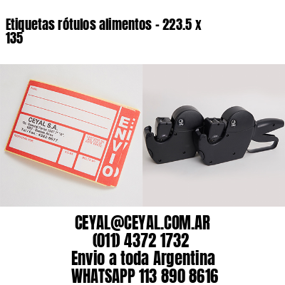 Etiquetas rótulos alimentos – 223.5 x 135