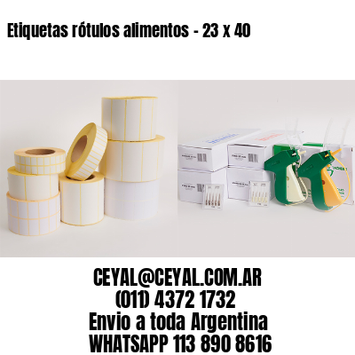 Etiquetas rótulos alimentos – 23 x 40