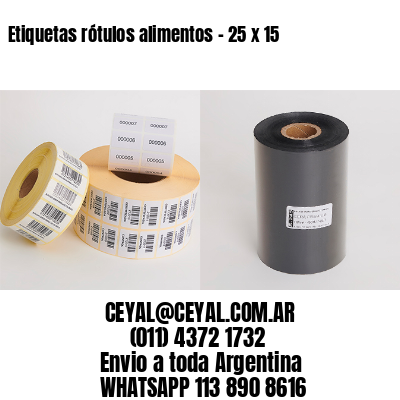 Etiquetas rótulos alimentos – 25 x 15