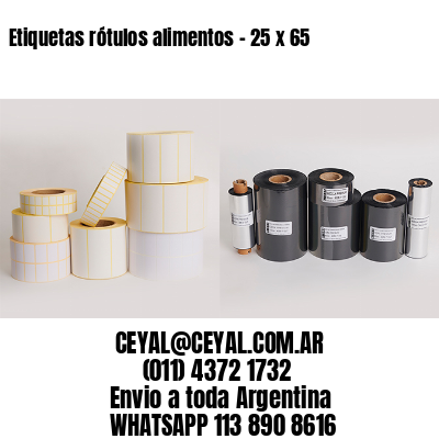 Etiquetas rótulos alimentos – 25 x 65