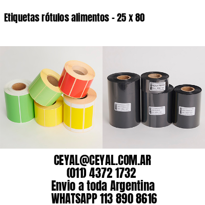 Etiquetas rótulos alimentos – 25 x 80