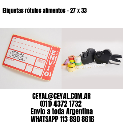 Etiquetas rótulos alimentos – 27 x 33
