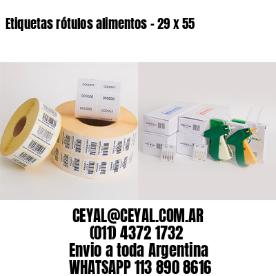 Etiquetas rótulos alimentos – 29 x 55