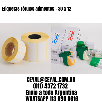 Etiquetas rótulos alimentos – 30 x 12
