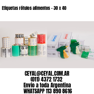 Etiquetas rótulos alimentos – 30 x 40