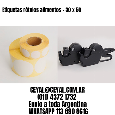 Etiquetas rótulos alimentos – 30 x 50