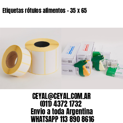 Etiquetas rótulos alimentos – 35 x 65