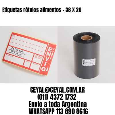 Etiquetas rótulos alimentos – 38 X 20
