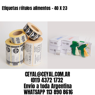 Etiquetas rótulos alimentos – 40 X 23