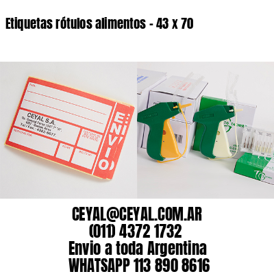 Etiquetas rótulos alimentos – 43 x 70