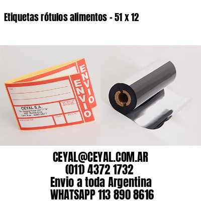 Etiquetas rótulos alimentos – 51 x 12