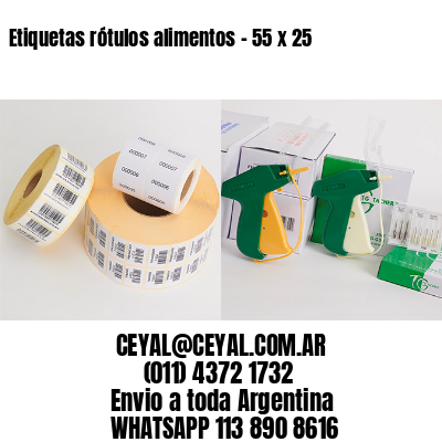 Etiquetas rótulos alimentos – 55 x 25