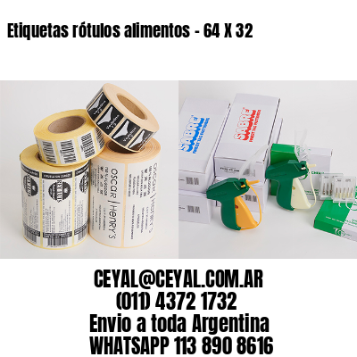 Etiquetas rótulos alimentos – 64 X 32