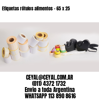 Etiquetas rótulos alimentos – 65 x 25