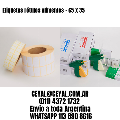 Etiquetas rótulos alimentos – 65 x 35