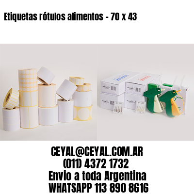 Etiquetas rótulos alimentos – 70 x 43