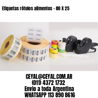 Etiquetas rótulos alimentos – 80 X 25